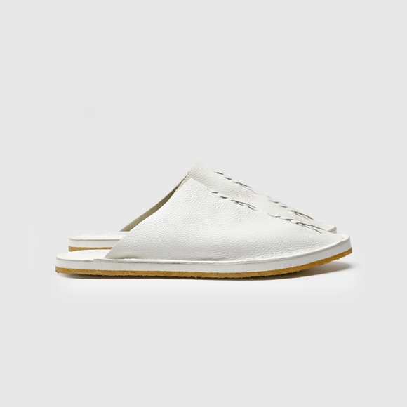 FREE PEOPLE Nova Pebbled-Leather Mules in White Size 36 - Picture 2 of 11